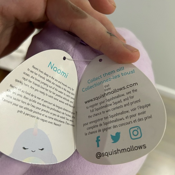 NWT Squishmallow Naomi the Narwhal 8” Plush - Picture 3 of 3